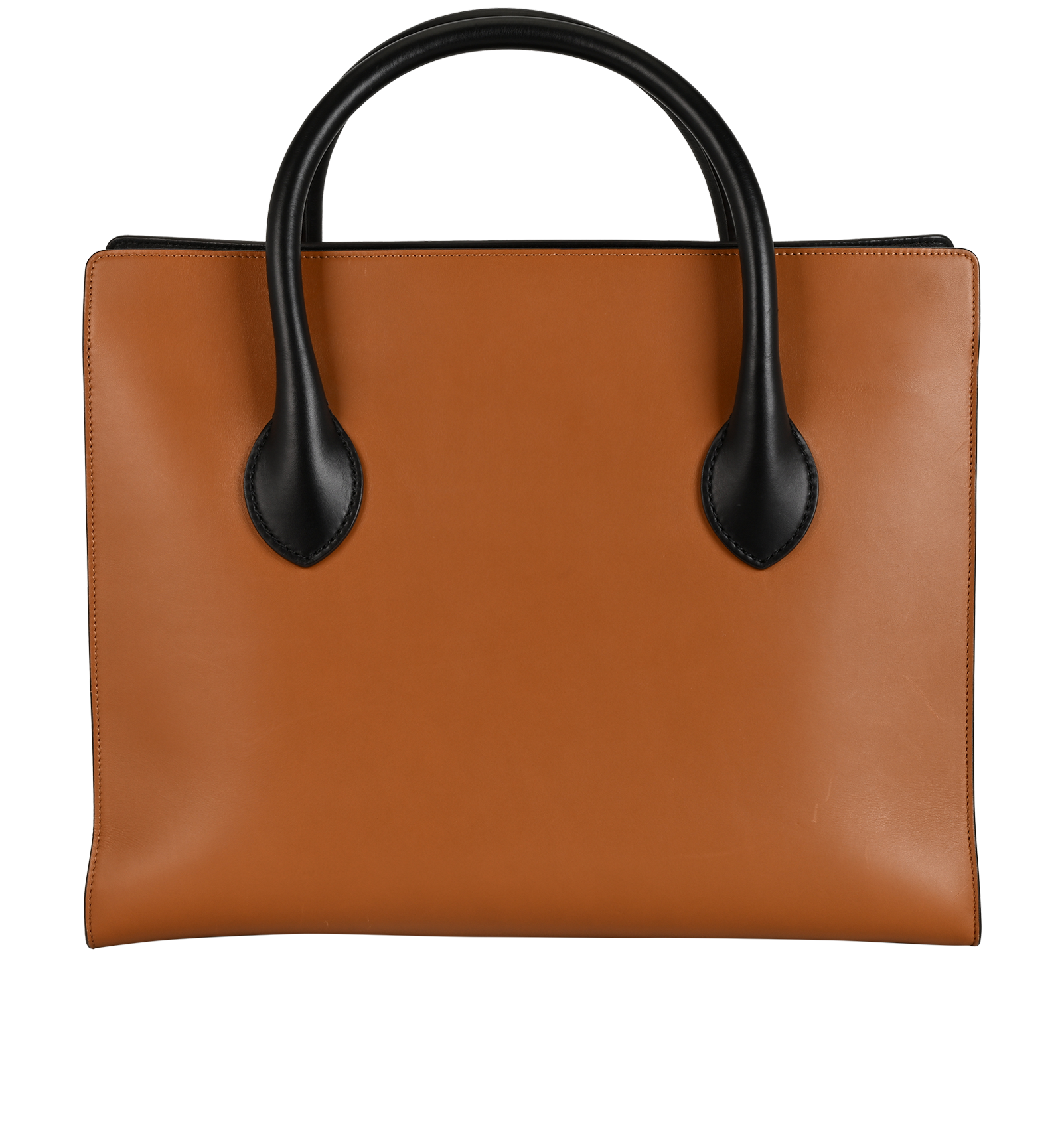 Boxy Tote, &pound;590, Handbags, Black/Brown, Leather, Back view